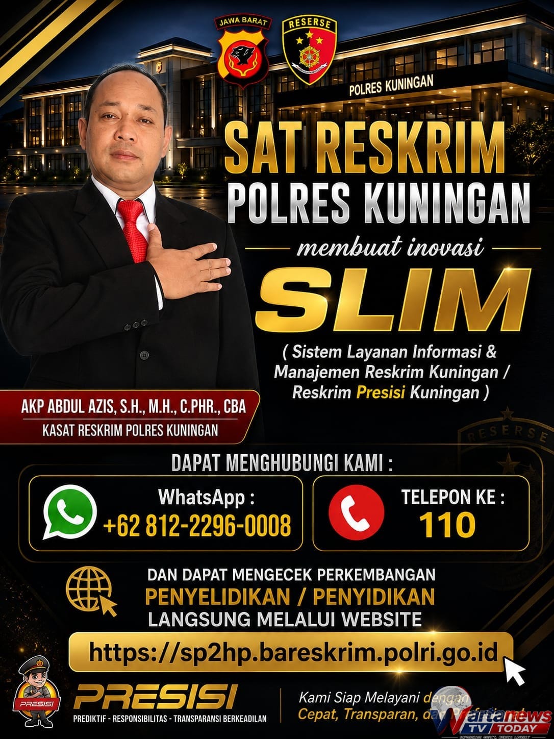 Kasat Reskrim Polres Kuningan AKP Abdul Azis menjelaskan layanan konsultasi perkara online dan SP2HP digital