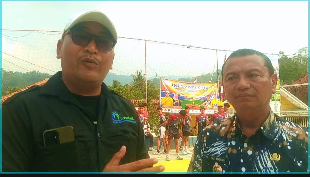 Ketua Umum Yayasan Pelita Mandiri Kuningan Andi Waruga memberikan dukungan terhadap penyelenggaraan Turnamen Bola Voli Respati Cup di Kabupaten Kuningan.