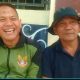 Pertandingan bola voli putri antara tim PESIT dan Bhayangkari pada Bhabinkamtibmas Cup I Tahun 2026 di Kelurahan Cigintung Kabupaten Kuningan dalam rangka HUT RI ke-81.