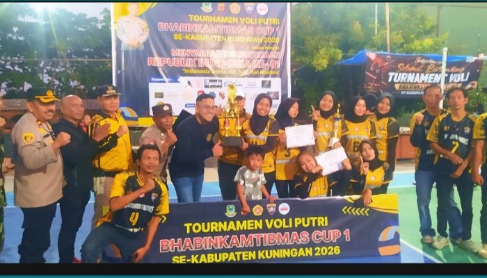 Turnamen bola voli putri  Ajang Babinkantibmas Cup 1 bola Voly Sekab Kuningan tuan rumah sang juara.