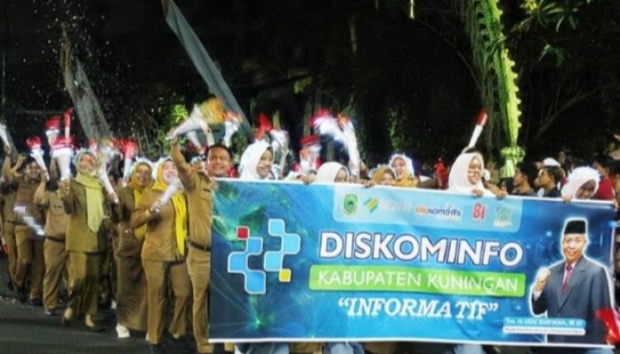 Taptu dan Pawai Obor HUT ke-81 RI di Kuningan Berlangsung Meriah, Diskominfo Turut Ambil Bagian