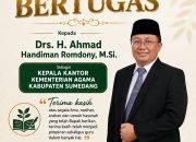 Kepala KUA Darma Sampaikan Ucapan Selamat atas Amanah Baru Kepala Kemenag Sumedang