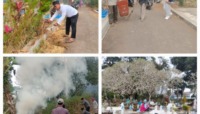 Pemdes dan Masyarakat Desa Cipasung Gelar Opsih Makam Brajaguna, Kades, Agenda Rutin Setiap Bulan