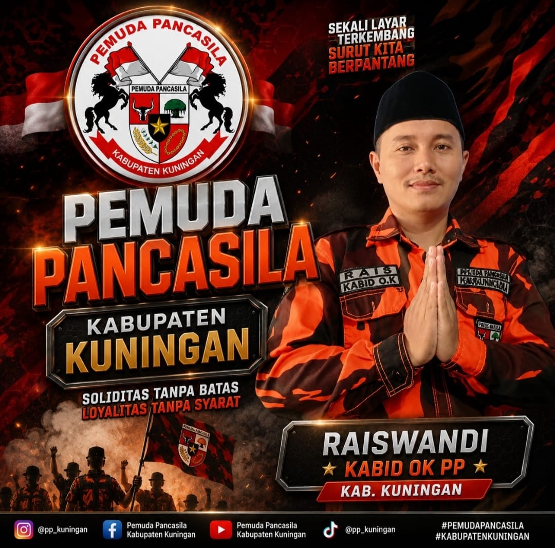 Raiswandi Kepala Bidang Organisasi dan Kaderisasi Pemuda Pancasila MPC Kuningan menyampaikan ucapan Maulid Nabi Muhammad SAW 1448 H.
