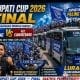 Suporter Kecamatan Luragung bersiap berangkat menggunakan bus untuk memberikan dukungan pada final Bupati Cup 2026 melawan Ciawigebang.