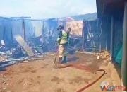 Gudang Ubi Jalar di Desa Sukamukti Jalaksana Kuningan Terbakar, Dua Motor Hangus