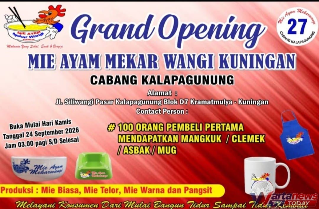 Grand Opening Mie Ayam Mekar Wangi Cabang Kalapagunung di Kecamatan Kramatmulya Kabupaten Kuningan