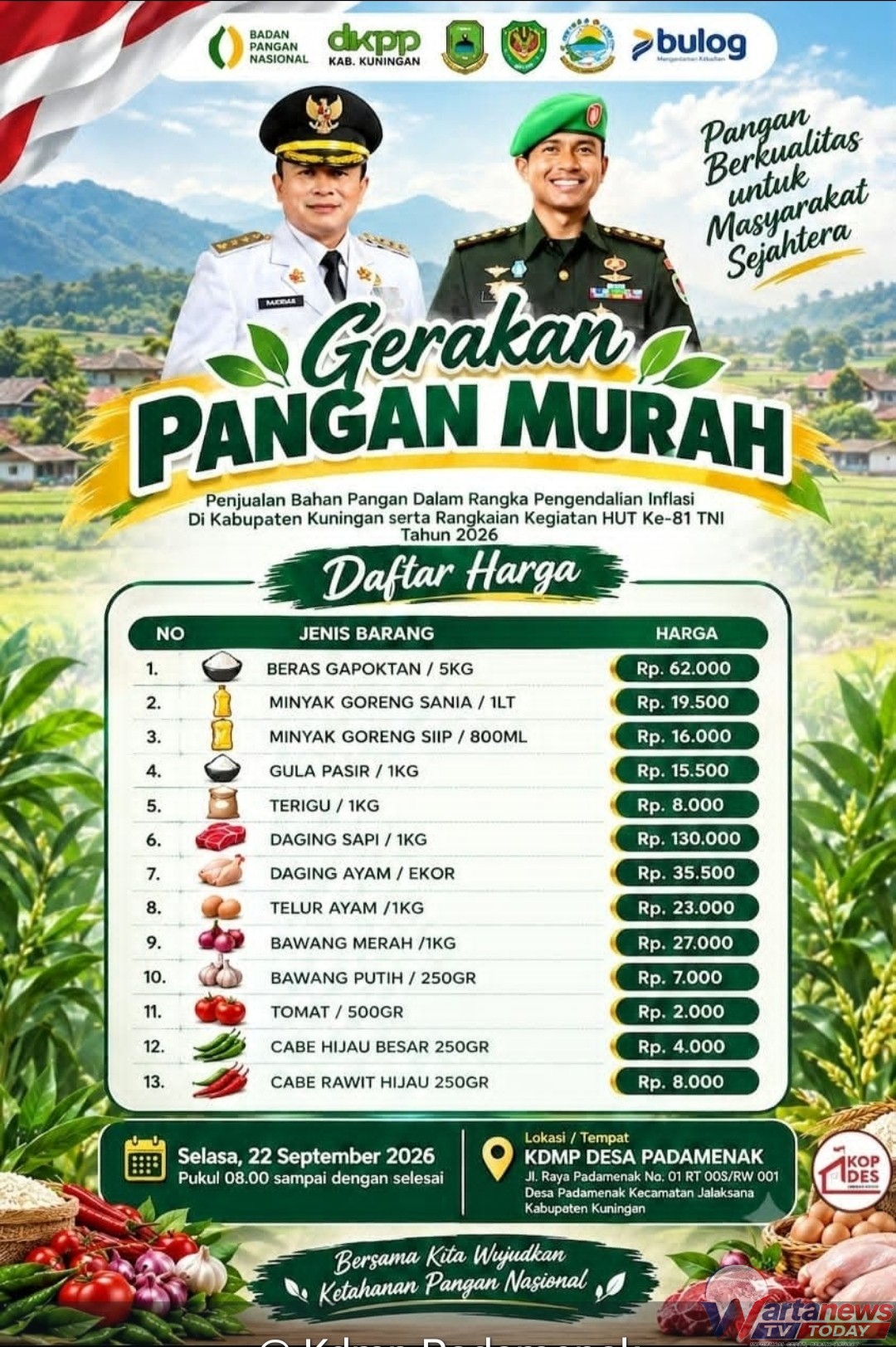 Gerakan Pangan Murah Desa Padamenak Kuningan