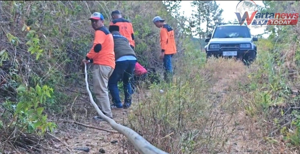 Relawan MPA Majakuning mengaktifkan embung air untuk mencegah karhutla di Bukit Seribu Bintang TNGC
