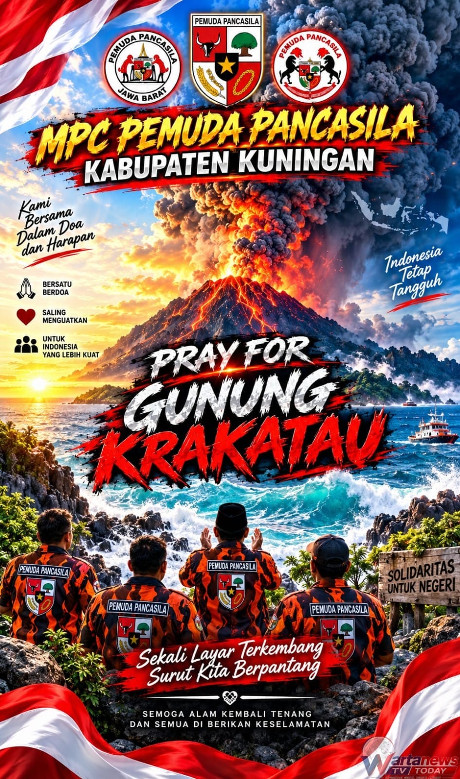 MPC Pemuda Pancasila Kabupaten Kuningan dalam gerakan Pray For Anak Gunung Krakatau