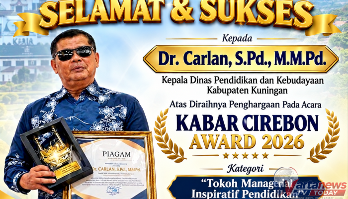 Dr. Carlan S.Pd M.M Pd Raih Penghargaan Tokoh Inspiratif Pendidikan dalam Kabar Cirebon Award 2026